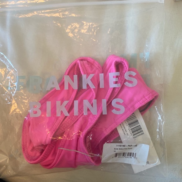 Frankies Bikinis Pink Bathing Suit Cheeky Bottoms - Picture 2 of 3